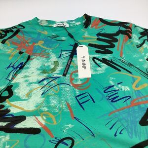 YININF Mens Short Sleeve Graffiti Print T‎ Shirt Size Medium NWT